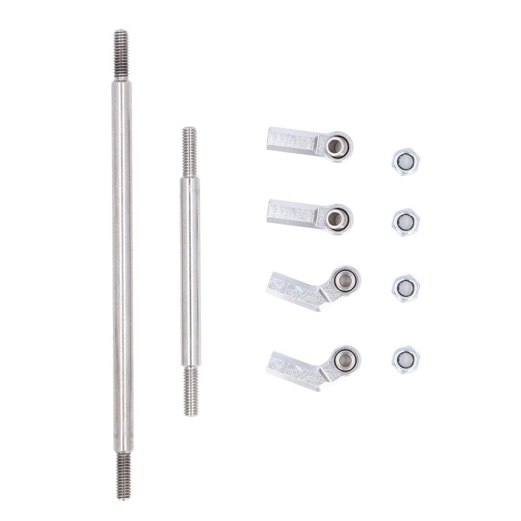RC Steering Rod 90mm Aluminum Alloy Steering Pull Rod Link Linkage Set for SCX10 III 1 10 RC Cars Silver