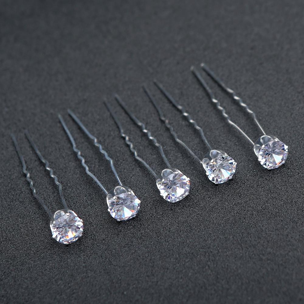 20pcs Bridal U-Shape Metal Hair Sticks Rhinestone Pearl Hair Jewelry for Wedding Hairstyles Formal Events Elegant Hair Sticks