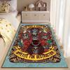 Guns N' Roses Skull Artwork Rug Design Non-slip rug suitable for living room and bedroom sofas.