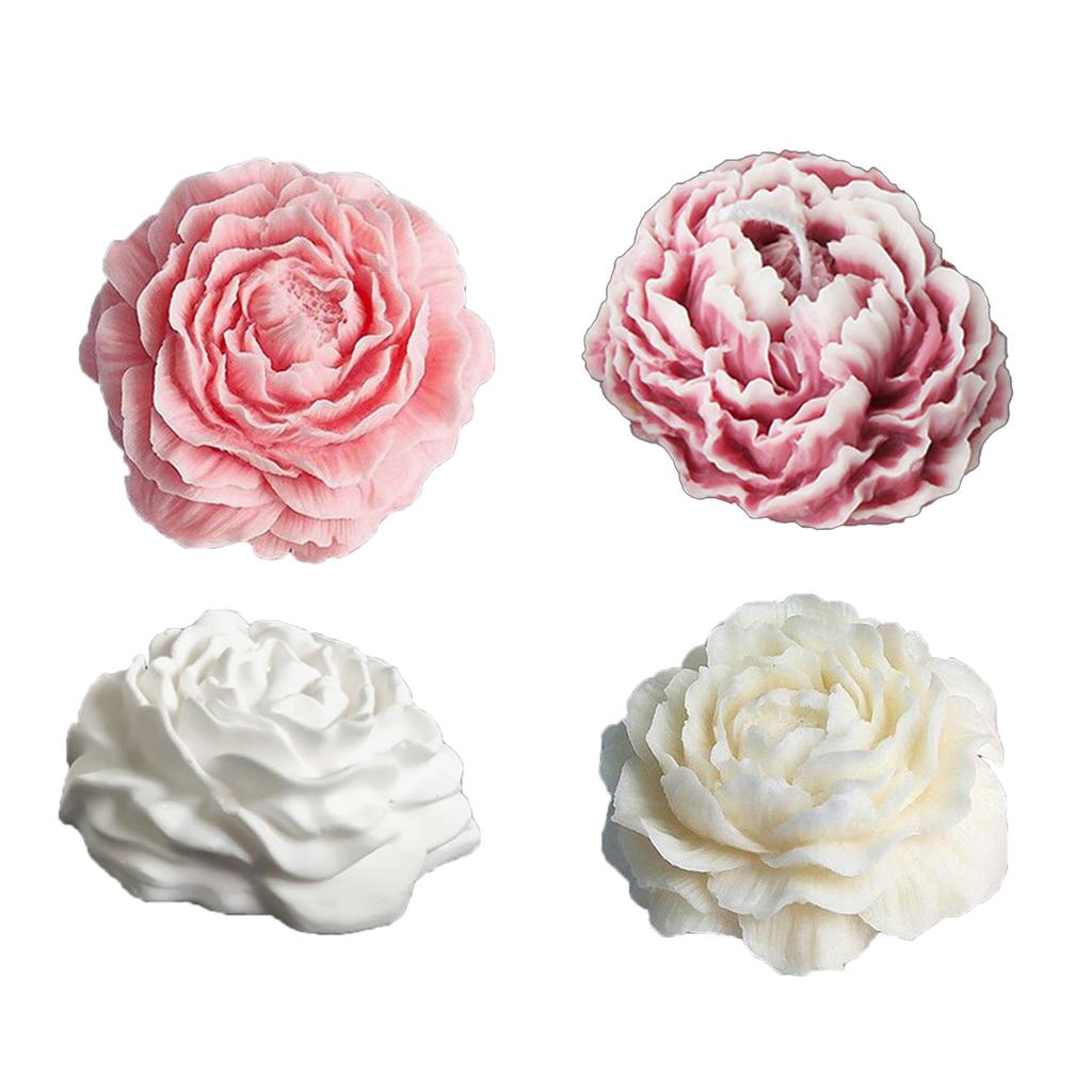 Формы для мыла в форме пиона, 3D-форма для мыла с цветком, силиконовая форма для свечей ручной работы, украшения для торта из шоколада из эпоксидной смолы