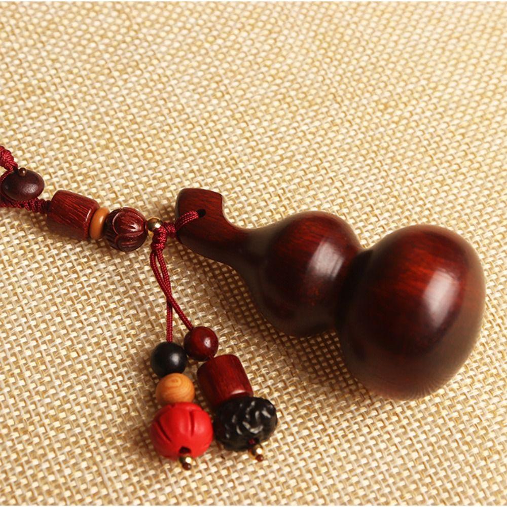 Polished Sandalwood Gourd Keychain Chinese Style Rosewood Car Keychain Man Gift