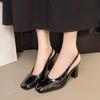 Women High Heels Sandals Square Toe Chunky New Shoes 2025 Summer Sexy Dress Party Slippers  Slides Mujer