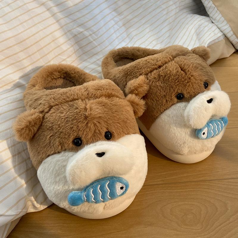 Новые пушистые рождественские тапочки женские милые тапочки с оленями женские шлепанцы теплые зимние мюли забавная домашняя обувь тапочки унисекс