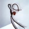 Heart Keychain with Intricate Handwoven String Eye Catching Braided Rope Keyring Bag Accessory Handmade Holiday Gift