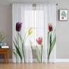 Цветные абстрактные цветочные тюлевые шторы для гостиной, кухни, прозрачные вуалевые шторы для спальни, оконные панели