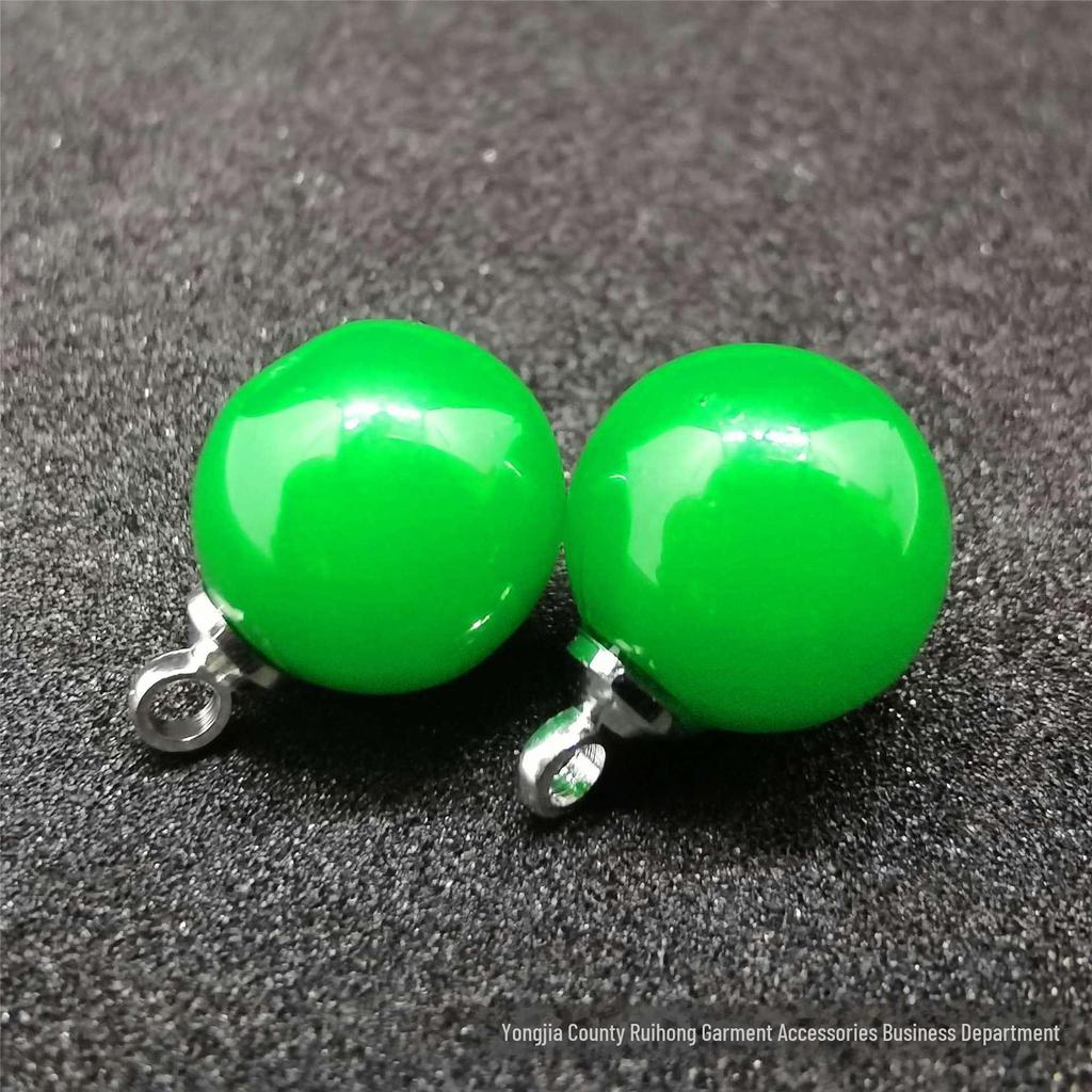 Пуговицы из смолы с круглыми бусинами из искусственного нефрита для детской рубашки
