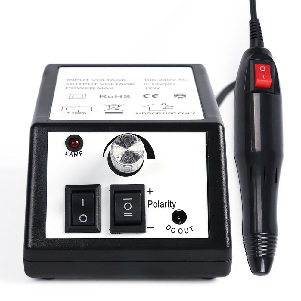 Черная электрическая дрель для ногтей, 20000 об/мин, набор для профессионального маникюра, педикюра, пилочка для ногтей, оборудование для дизайна ногтей, набор инструментов SA885-1