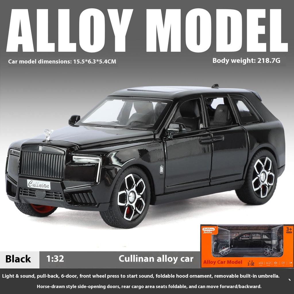 Металлическая модель Rolls-Royce Cullinan 1/32, Изысканное настольное украшение, Лучший коллекционный предмет для энтузиастов моделей автомобилей, Подарок на Хэллоуин