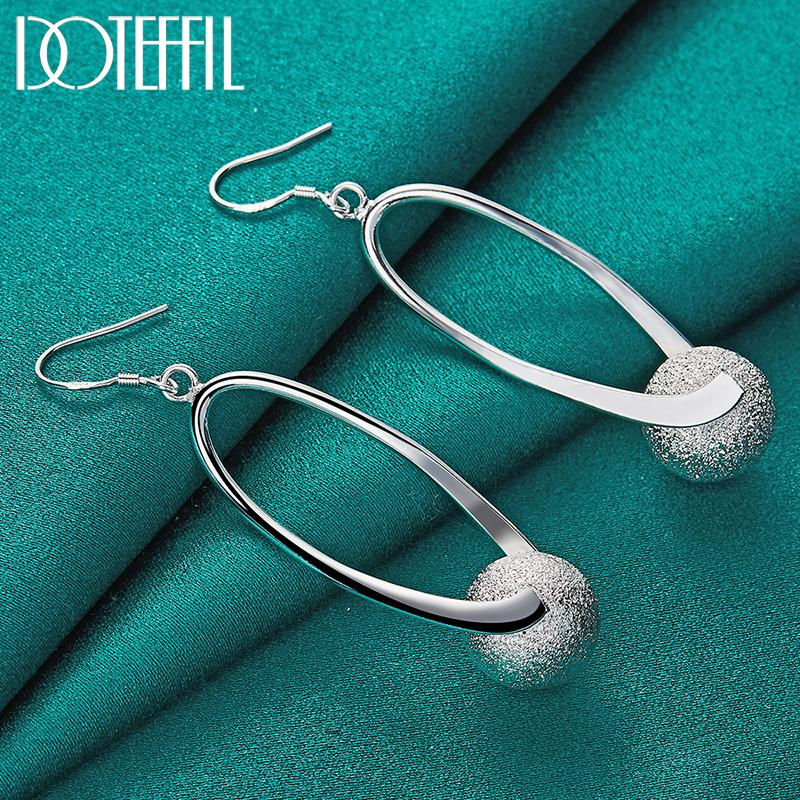 Серьги-подвески из матового бисера из стерлингового серебра 925 пробы, подарочные модные украшения