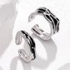 Кольцо для пары из титановой стали, популярное кольцо из нержавеющей стали в стиле хип-хоп, преувеличенное черное кольцо с капельками масла