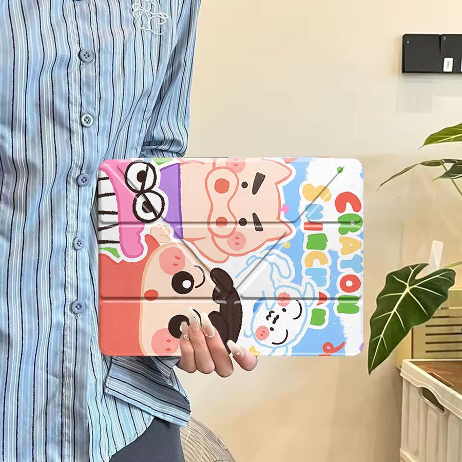 Holder Cover Tablet Case For iPad Air 4 5 M3 M2 1 2 M4 11inch Mini 6 7 Pro 11th 10th 9th 8th 7th 12.9inch Pro 2025 Cute Cra-yons
