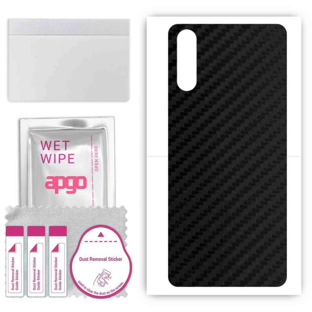 apgo Protective Skin Sticker for the back compatible with vivo V17 Neo, Wrap Film, Foil, Vinyl - Pattern Carbon Black
