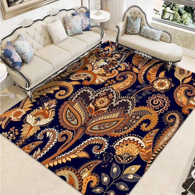 Home Ethnic Living Room Rug Coffee Table Sofa Rug Bohemian Rug Scandinavian Retro Floor Mats Bedroom Decoration Carpet