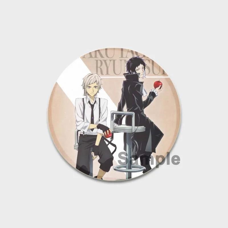 32/44/58MM Аниме значки на лацкан, милые мультяшные броши, значок для сумки шляпы, ювелирные подарки, Накадзима Дазай Осаму Накахара Чуя