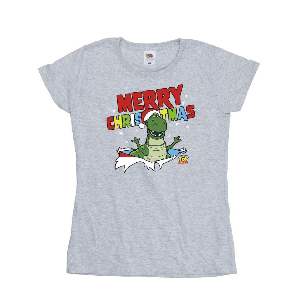 Disney Womens/Ladies Toy Story Rex Christmas Burst Cotton T-Shirt