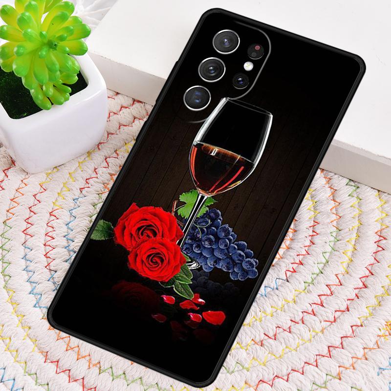Чехол для телефона из ТПУ с рисунком 'Бокал красного вина' для Samsung Galaxy note 10 pro S26 S25 S24 S23 S22 Ultra Plus S21 FE S20 Защитный чехол