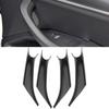 For BMW X3 X4 G01 G02 2018-2022 Interior Inner Door Handle Trim Cover Carbon Fiber Look Black ABS Plastic