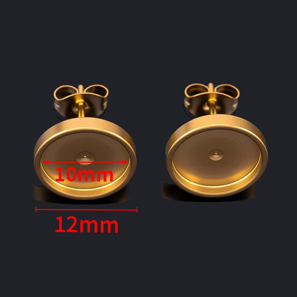10pcs 2pcs Stainless Steel Round Blank Post Studs Base Pins Earrings Base Settings DIY Jewelry Findings Supplies Bulk Wholesale