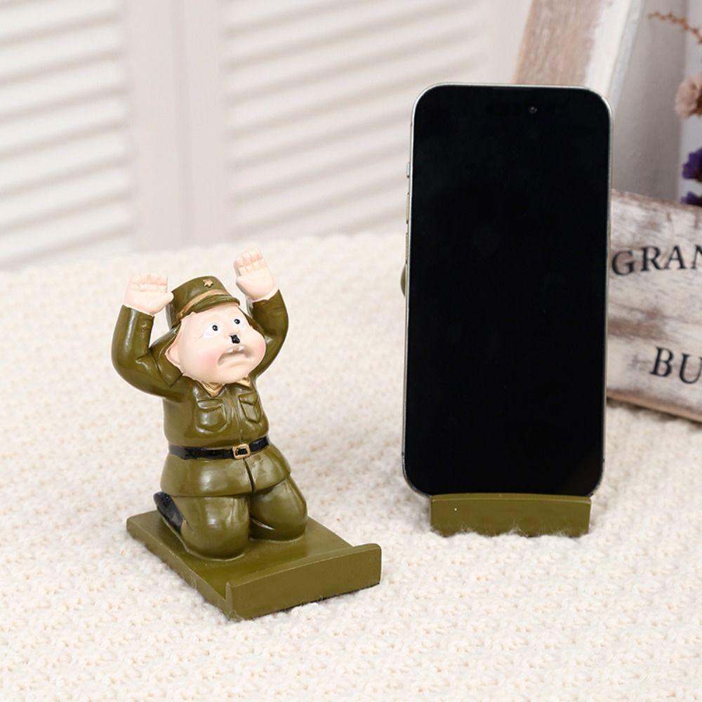 Resin Cartoon Phone Holder Figure Anti-slip Kneeling Mobile Phone Stand Statue Multi-functional Cell Phone Bracket Small Gifts