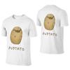 Pugtato Simple Reversible Tshirt Light Commuting Atmosphere Basic Tee