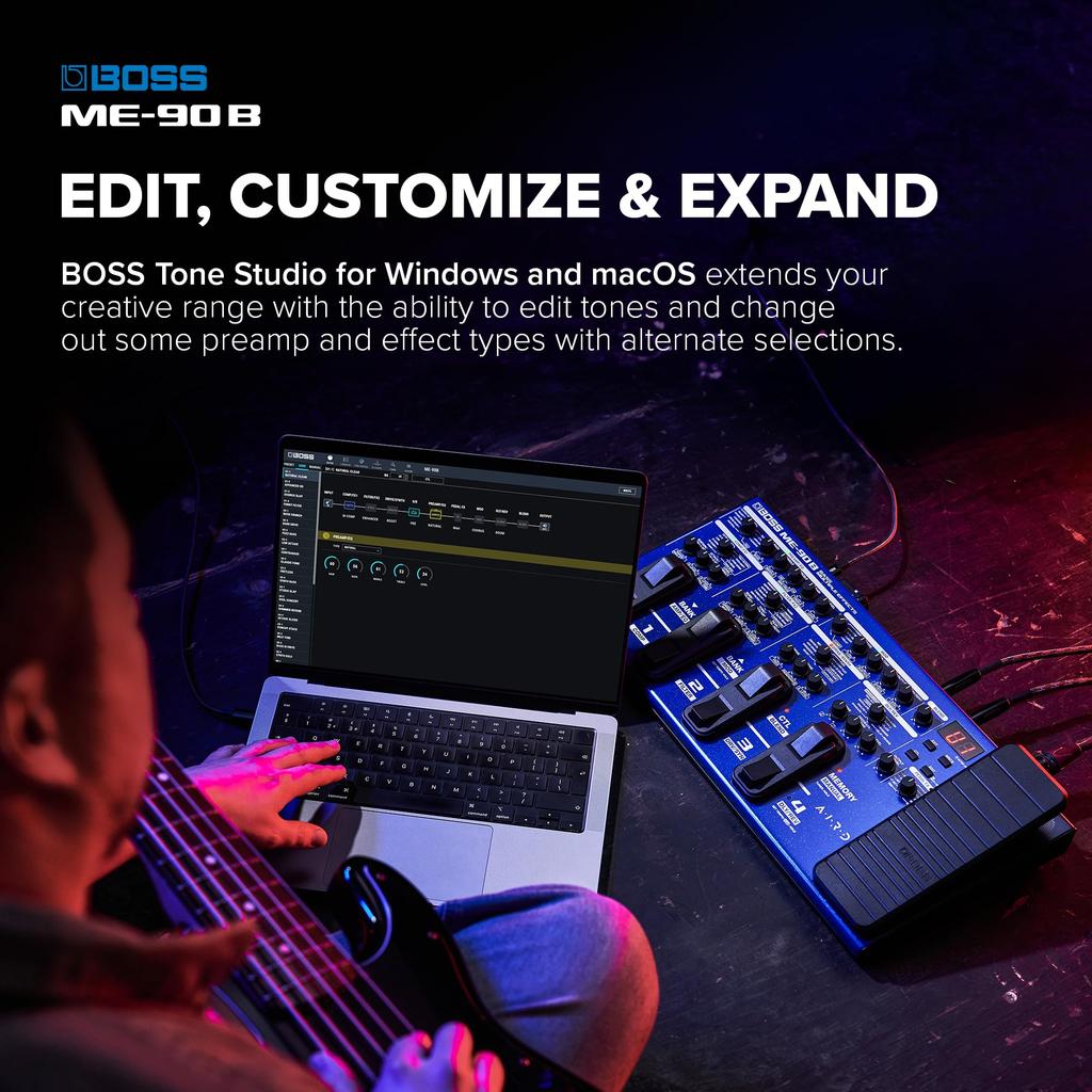 BOSS Bass Bass Processor 10 встроенных моделей усилителей AIRD 61 эффект из библиотеки эффектов BOSS Bass 8 ножных переключателей Модернизированная педаль экспрессии ME-90B