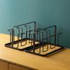 Metal Cup Holder Drying Rack with 6 Glasses Upside-Down Coffee Mug Holder Organizer Space Saving Kitchen Gadget