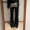 Женские брюки Spice Girls Color Blocking Waist Head Low Waist Casual Micro Trousers Slim Thin Spice Girls Hundred Sports Knitted Trousers