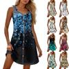 Летние платья для женщин Пляжные бохо без рукавов с принтом Футболки-майки Сарафаны