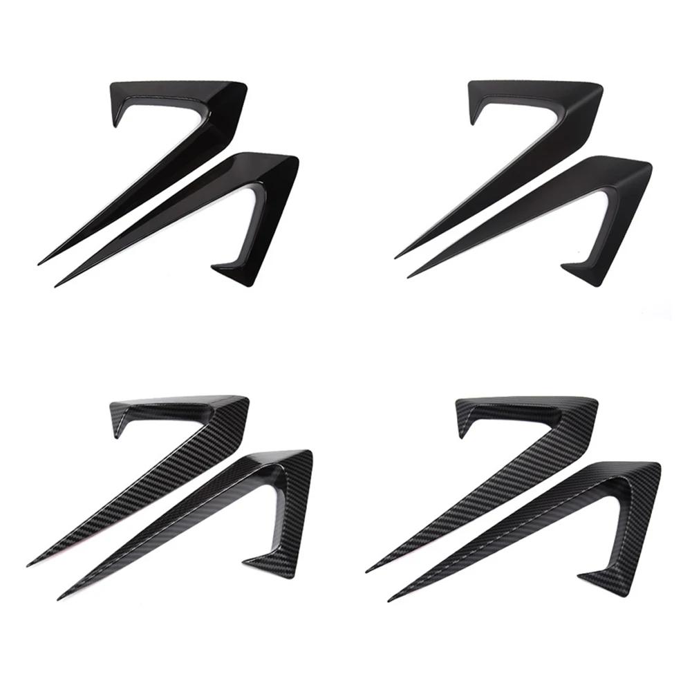 2 шт. Защитная наклейка на боковую камеру автомобиля, устойчивая к УФ-излучению, декорация из АБС-пластика под карбоновое волокно, автомобильный аксессуар для Tesla Model 3