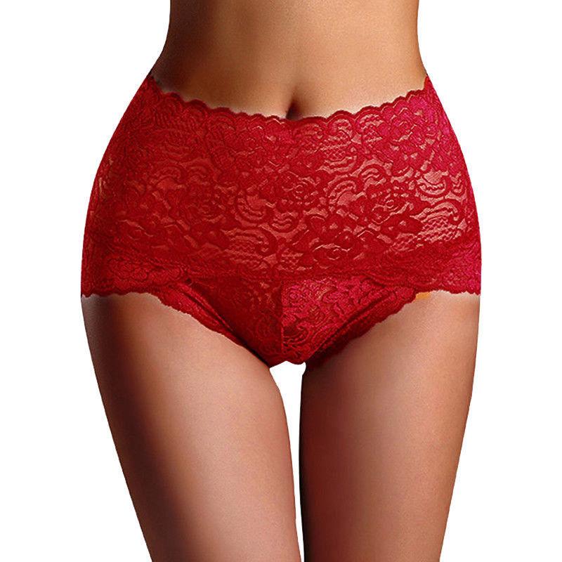 Women Sexy Lingerie Lace Panties Lace High Waist Brief Panties Thong High Waist Knicker Underwear