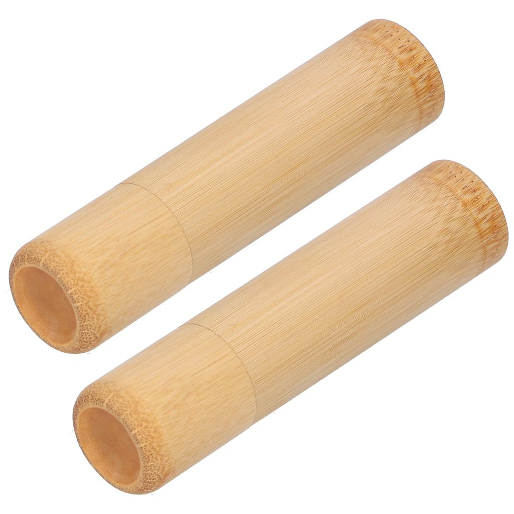2 шт. Экологичная бамбуковая трубка, портативный цилиндр для хранения чая, мини-круглая банка для хранения специй