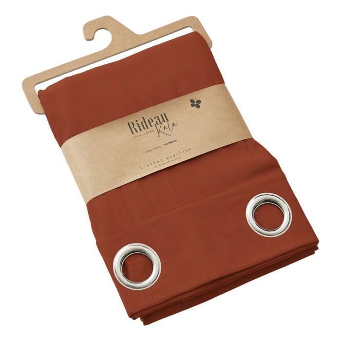 Rideau d'ameublement "Kala" en Coton 140 x 260 cm l'Effet Papillon - Kala Terracotta - 1 Panneau 140 x 260 cm