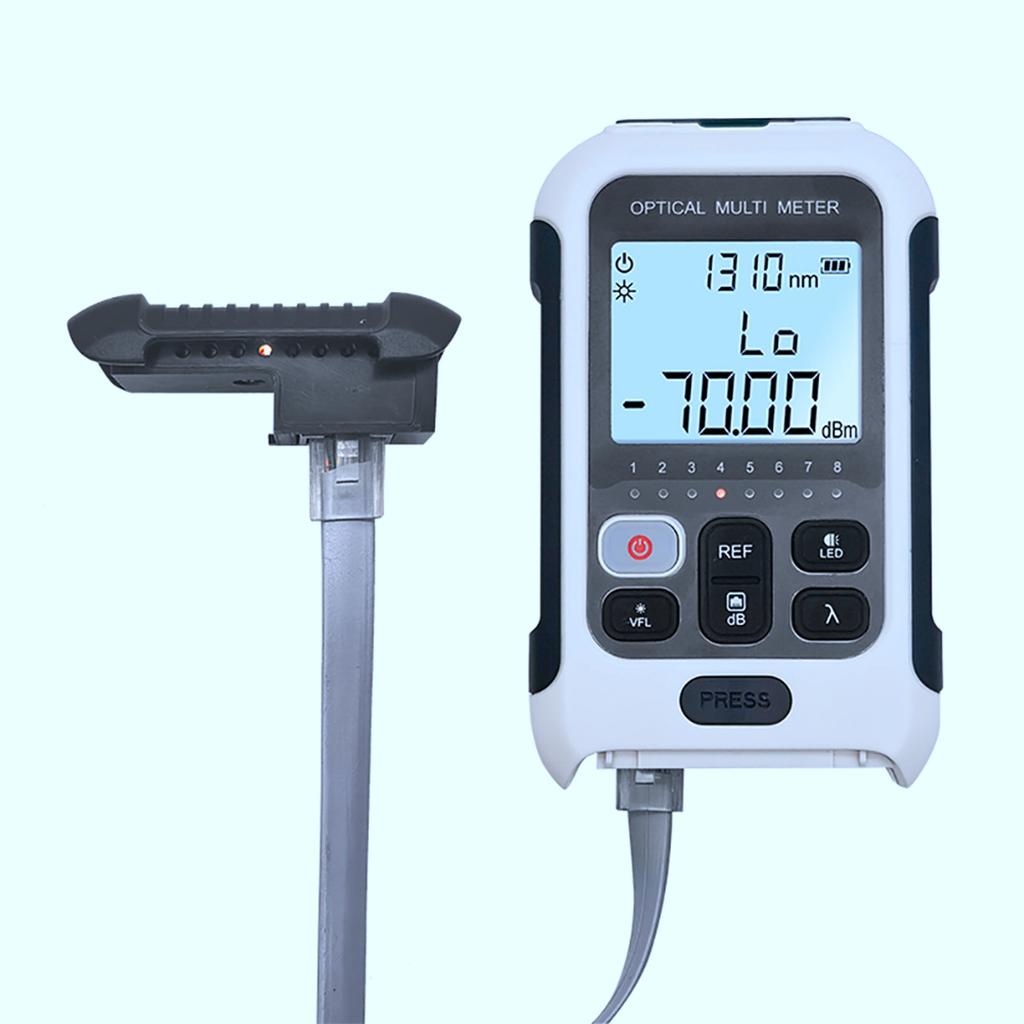 Optical Fiber Power Meter White Multifunctional Fiber Optic Tester for Communication Engineering
