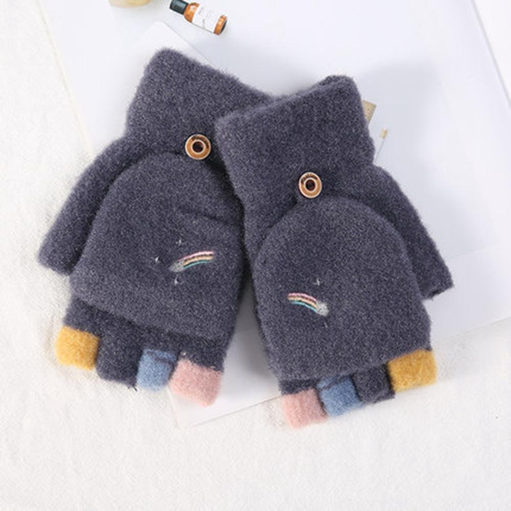 Flip Gloves Cute Winter Gloves Half-finger Gloves Warm For For Students School Use Outdoor Activities