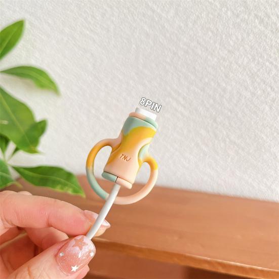 Защитный чехол для кабеля зарядного устройства Yousheng, силиконовый, с мультяшным дизайном, устойчивый к поломкам, износостойкий протектор для кабелей передачи данных