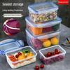 Transparent Airtight Rectangular Food Container with Lid for Fresh-Keeping and Office Bento
