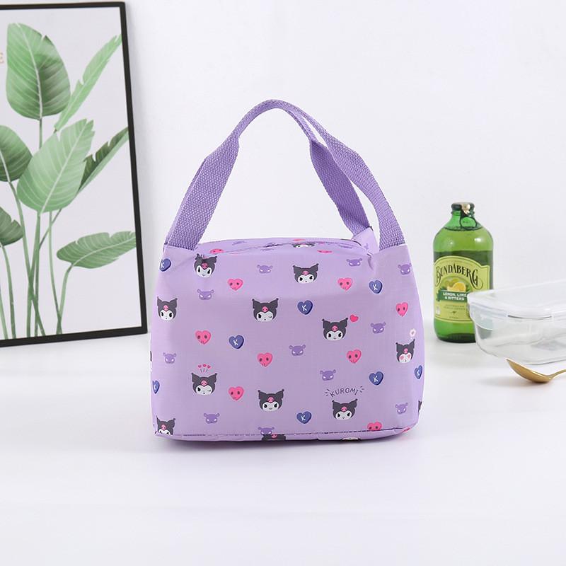 Kuromi Waterproof Cartoon Lunch Bag With Insulated Design For School And Office Use
