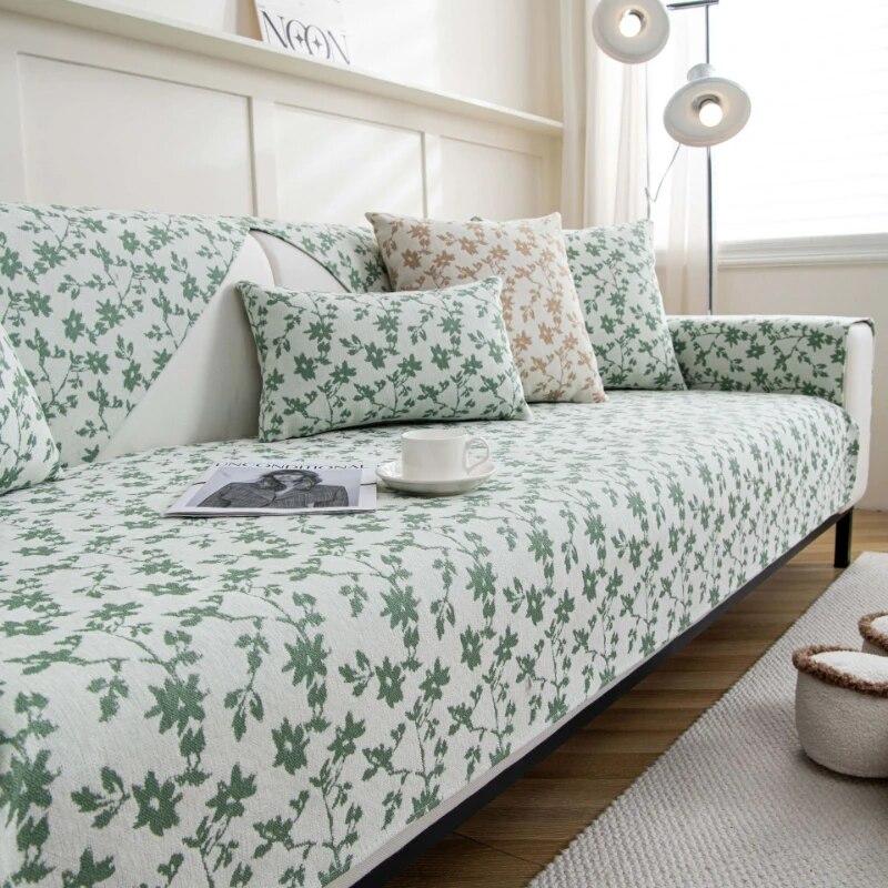 Gardenia Jacquard Sofa Cushion for Living Room Nordic Sofa Cover Chenille Non-slip Couch Cover Sofa Towel Home Protection