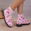 2025 New Women's Printed Short Boots Autumn Winter New Fashion Printed Comfortable Casual Shoes Luxury Travel Durable