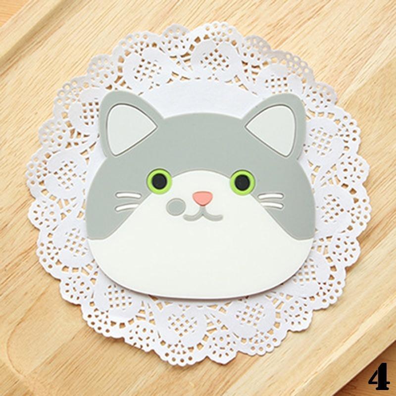 Коврик для чашки, коврик для чайной чашки, подушка для кружки, силиконовая посуда, милый кот, забавный