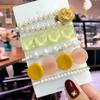 5Pcs/Set Fashion Smiley Pearl Hair Clip For Women Girl Geometric Acetate Barrettes Hairpin Headwear Hair Accessories  Trendy
