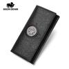 Genuine Leather Wallet Men Black Long Style High Quality Card Holder Male Purse Large Capacity Leather Wallet N4519