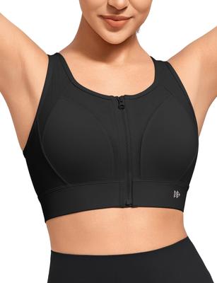 Yvette Sports High Plus Кружевной Интегрированный Размер Черный Женский Нескользящий Бюстгальтер, Застежка спереди, Поддержка, Размеры, Сетка, Влагоотводящий, Быстросохнущий, Спинка-борцовка,