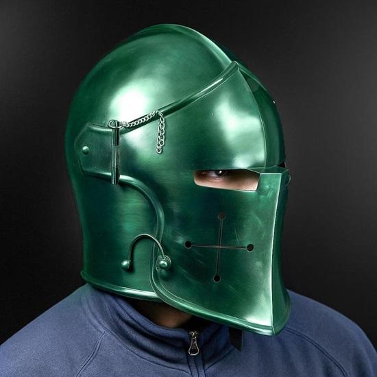 Verdant War Helm of the Fallen Legion Medieval Barbuta Replica for LARP, Cosplay  Epic Display