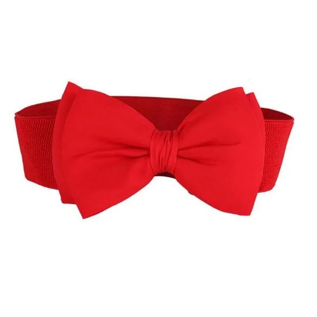 Летний элегантный милый пояс с большим бантом, эластичный широкий эластичный ремень для платья, новые дизайнерские ремни для женщин, винтажный пояс для девочек