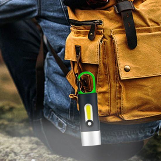 1 Set Keychain Flashlight 4-Gear High Brightness Tail Hook Waterproof Retractable Repair Work