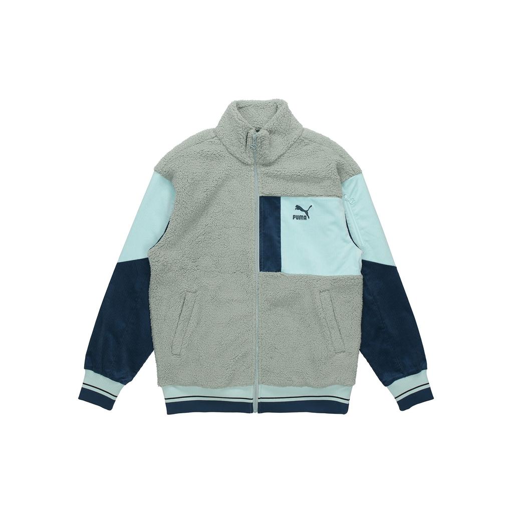 Puma Спортивная куртка Retro Sherpa Collage с логотипом Мужская куртка Изумрудный 534678-79