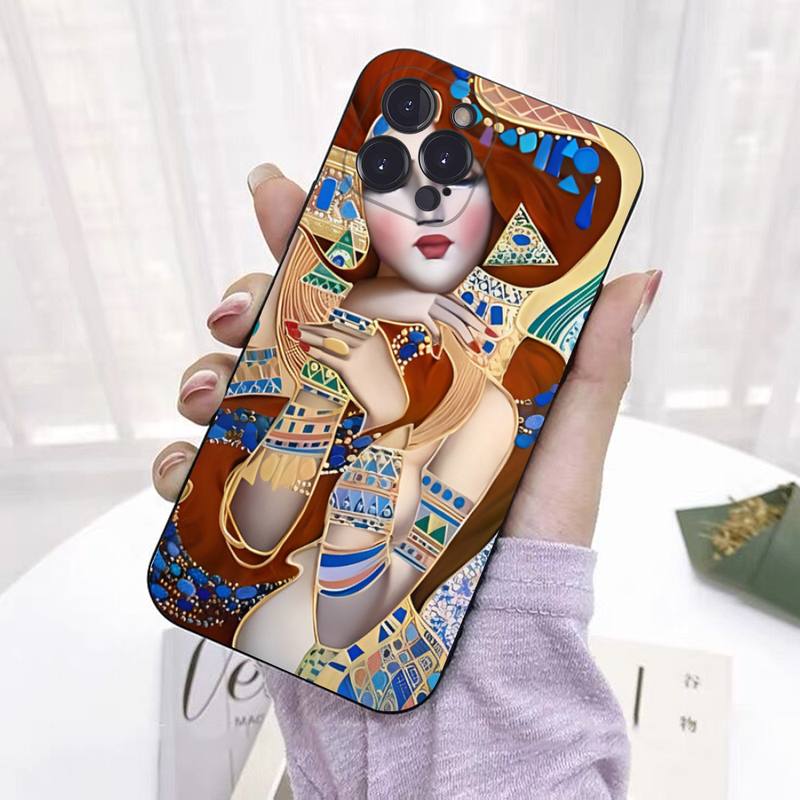 Мягкий силиконовый чехол для телефона Klimt Kiss для iphone 14 13 12 11 Pro Mini XS MAX 8 7 6 Plus X 2020 XR Shell