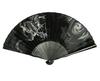23cm Cotton Folding Fan with Japanese Cloud Dragon Dragon God Cotton and Linen Folding Fan Bag 1299c Men's High-Quality Pattern, Black, Openwork,