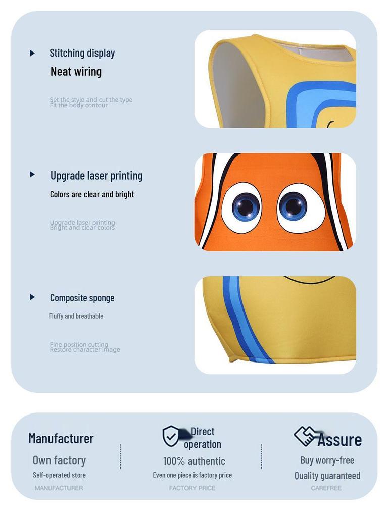 Kids' Clownfish Costume - Ocean Animal Cartoon Cosplay for Halloween